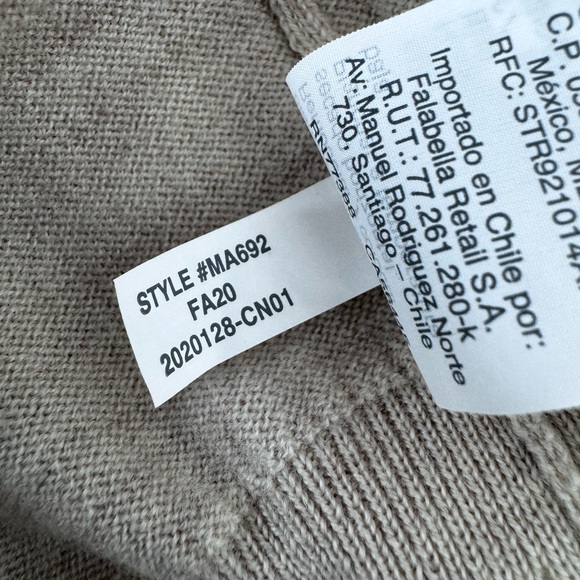 Madewell 100% Merino Wool Polo Sweater Pullover Long Sleeve Beige - Picture 4 of 4